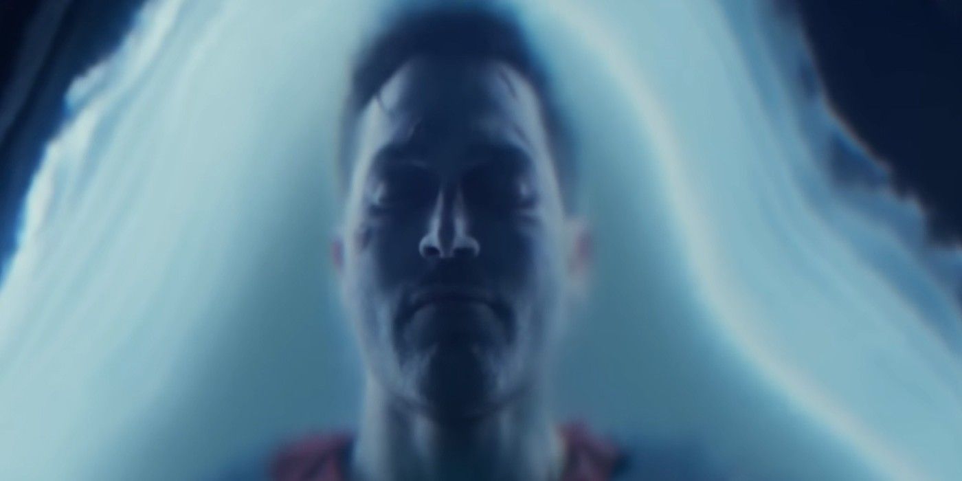 Superman, played by Tyler Hoechin, fights for his life inside a regeneration pod inside The Fortress