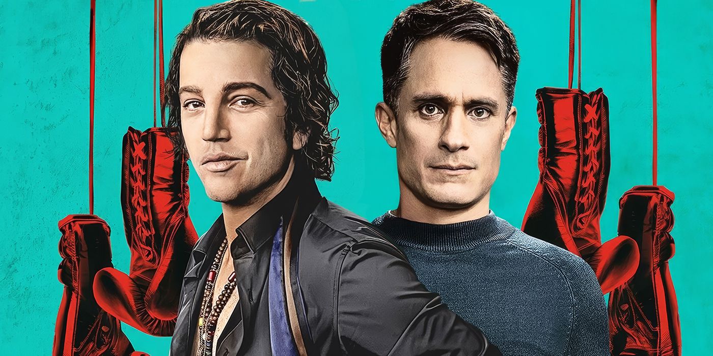 Image from Jefferson Chacon of Diego Luna as Andy and Gael Garcia Bernal as Esteban side by side in La Maquina