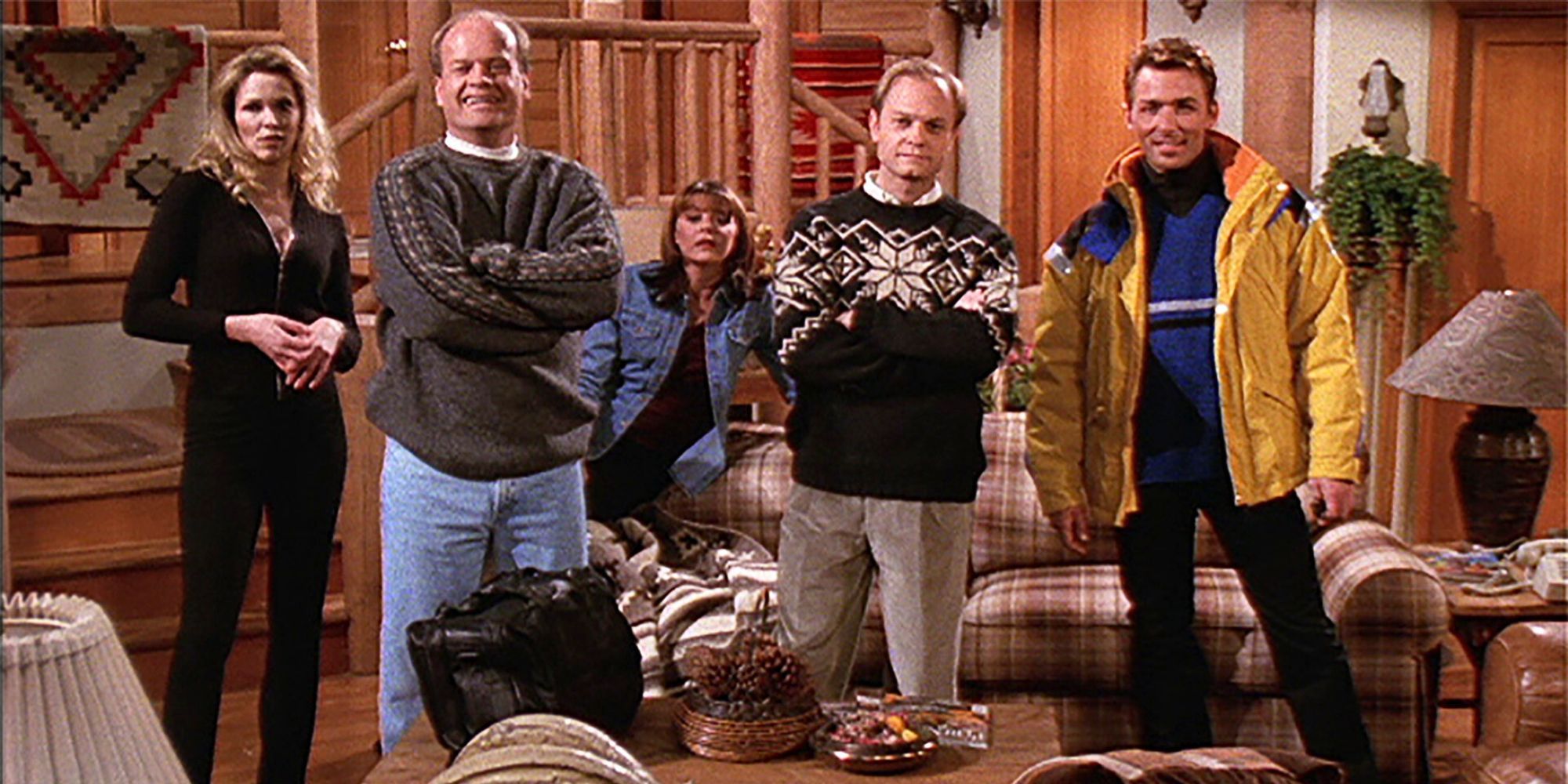 Cynthia LaMontagne, Kelsey Grammer, Jane Leeves, David Hyde Pierce and James Patrick Stuart in Frasier