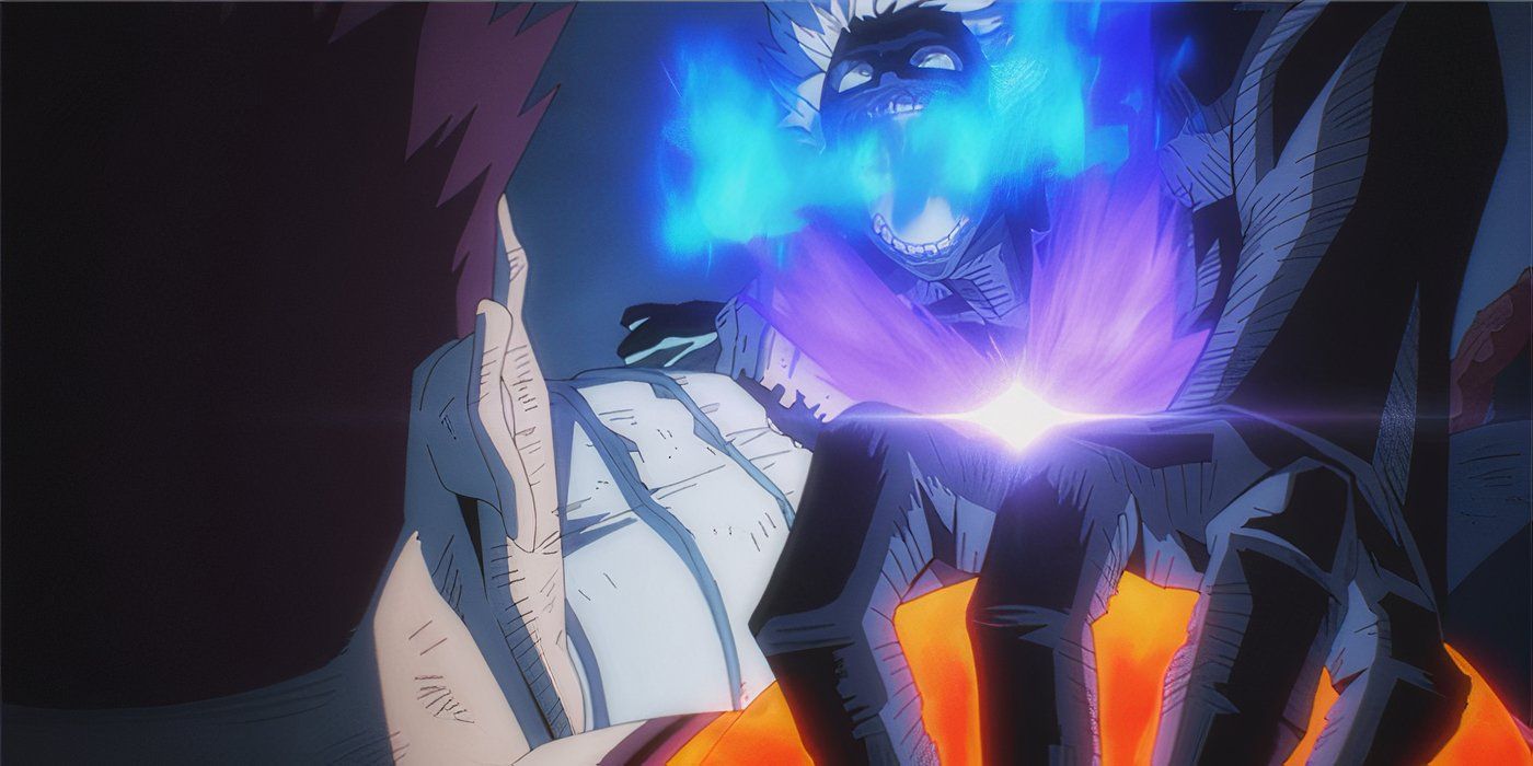 Dabi attacking Endeavor with Phosphor in My Hero Academia