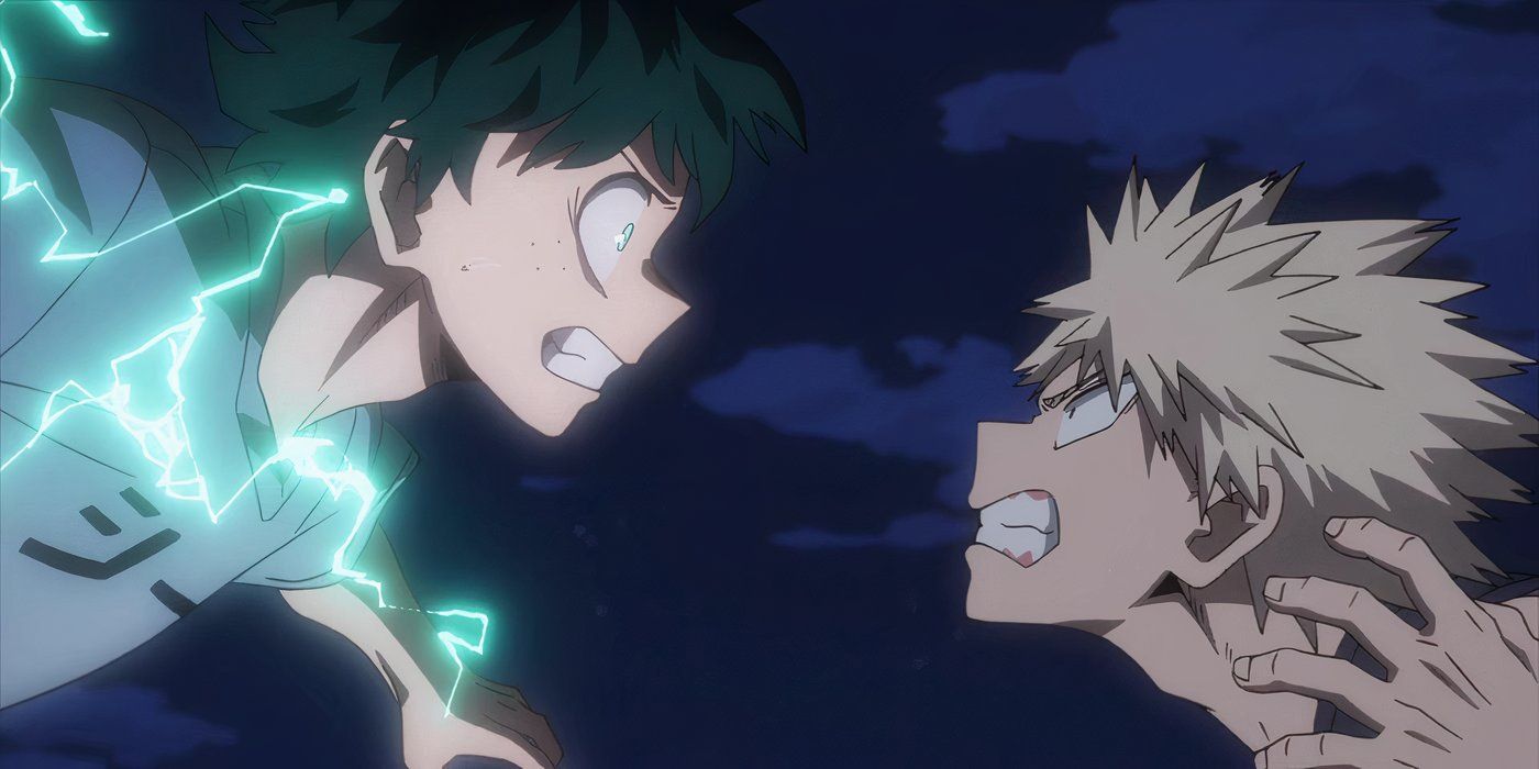 Deku and Bakugo in 'My Hero Academia'