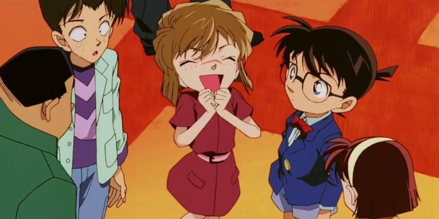 Detective Boys being shocked at Ai Haibara acting cute and adorable.