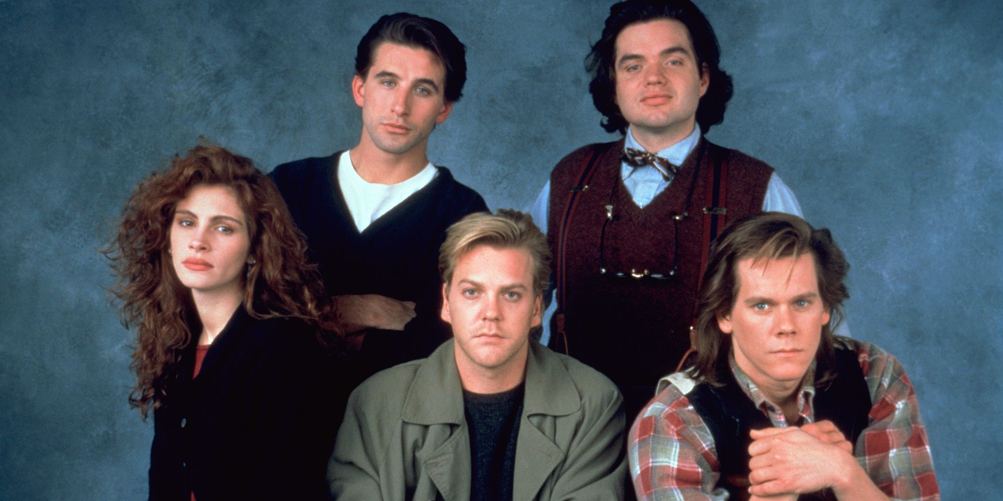 Julia Roberts, William Baldwin, Kiefer Sutherland, Oliver Platt, and Kevin Bacon for Flatliners