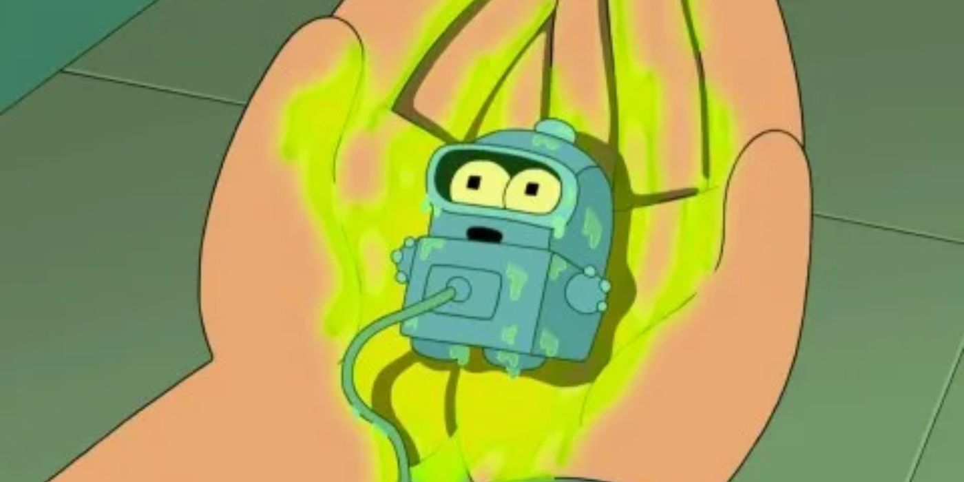 Bender's son, Ben Rodriguez, when he's born in 'Futurama'