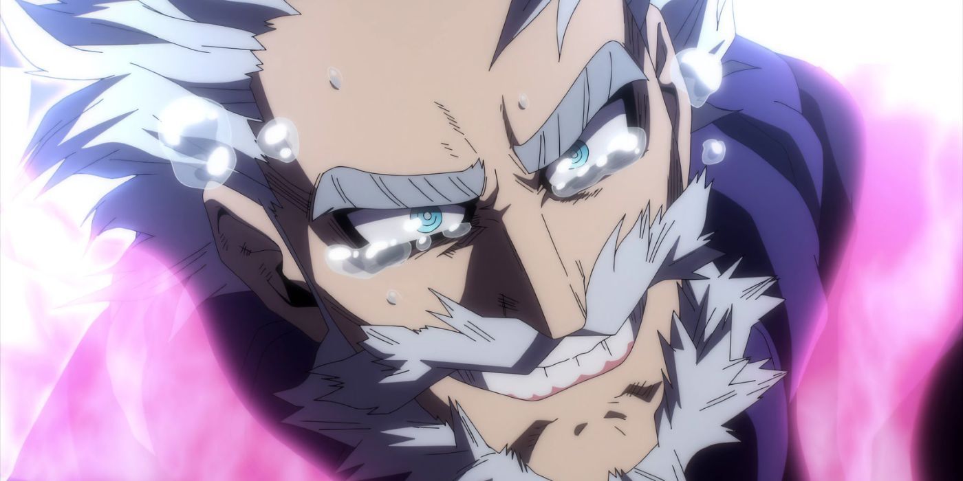 Close-up shot of Gentle Criminal crying in My Hero Academia