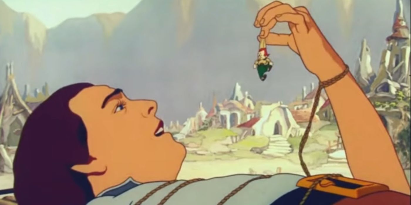 Gulliver holding Gabby in the film Gulliver&rsquo;s Travels