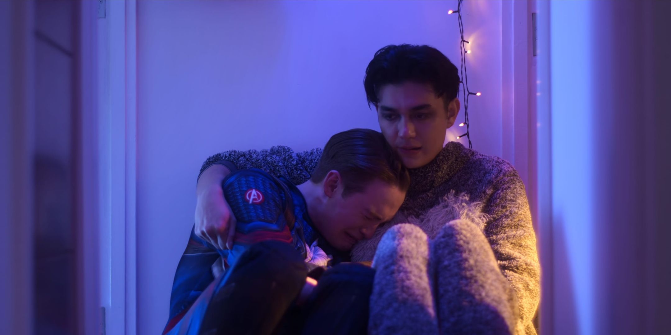 Kit Connor as Nick and William Gao as Tao in Heartstopper Season 3 Episode 4