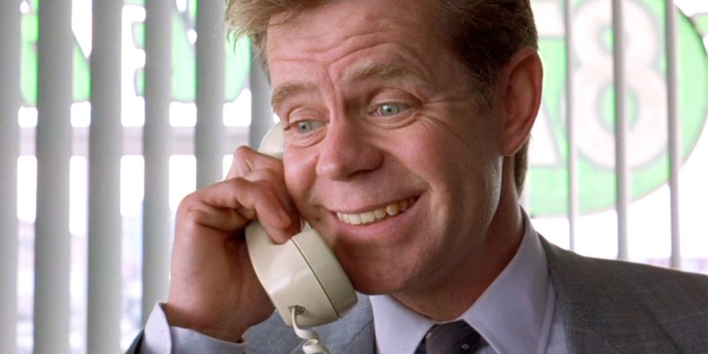 William H. Macy as Jerry Lundegaard taking a phone call in Fargo