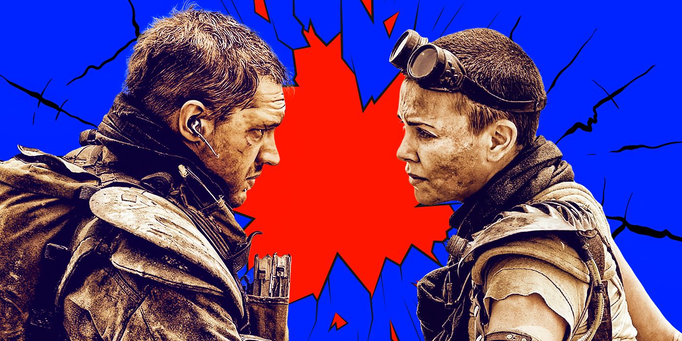 Custom image of Tom Hardy and Charlize Theron as Max and Furiosa of Mad Max: Fury Road, glaring at each other