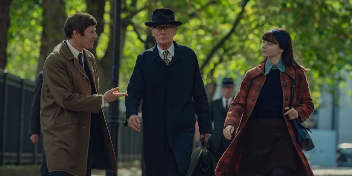 James Norton, Bill Nighy, and Thomas McKenzie in Joy