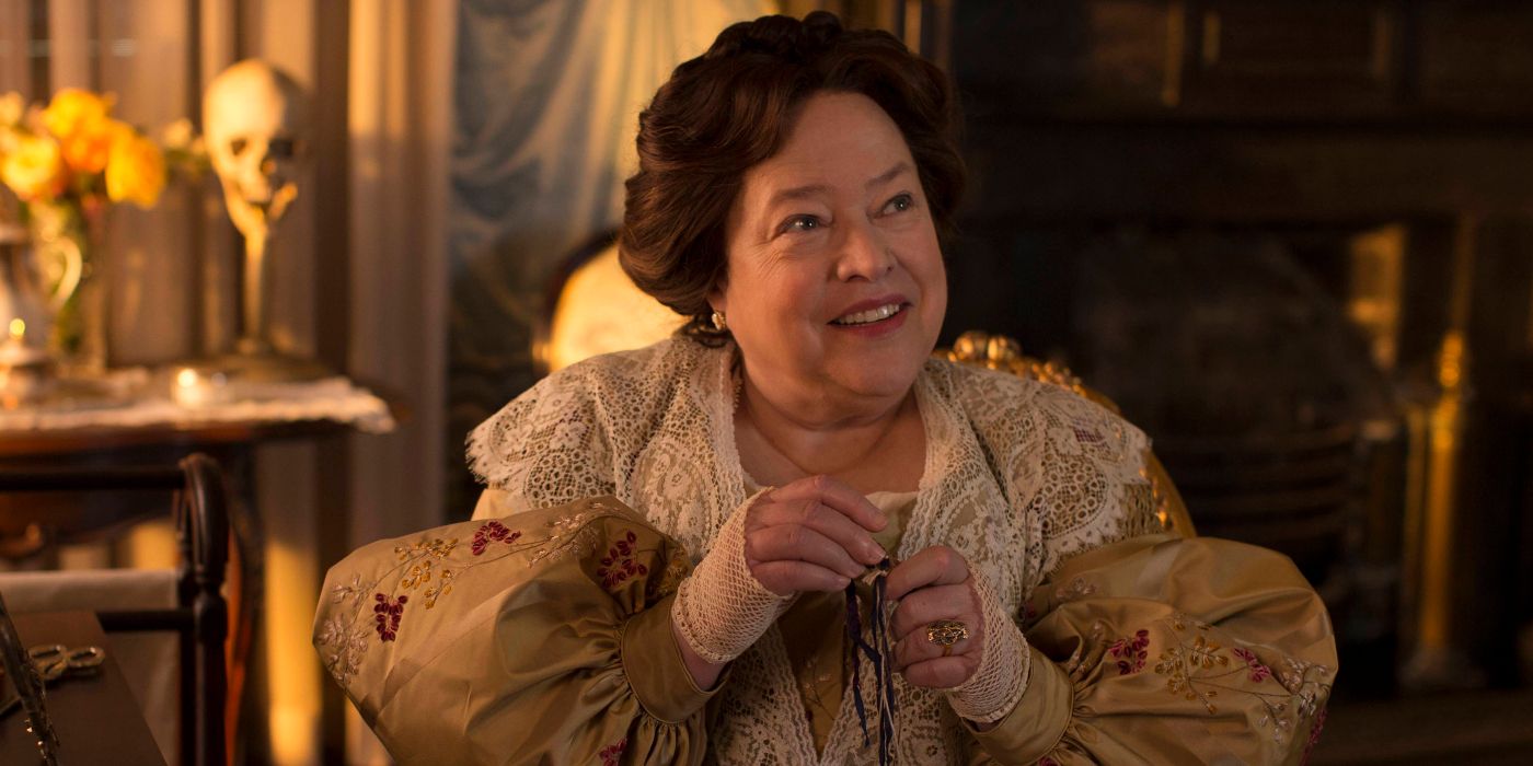 Kathy bates smiling as Delphine LaLaurie in American Horror Story Coven