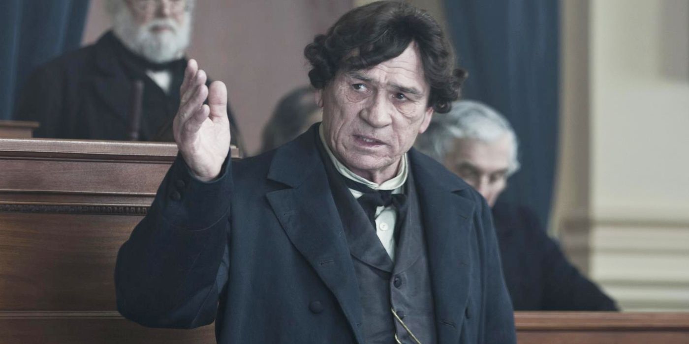 Tommy Lee Jones speaking in court as Thaddeus Stevens in Lincoln