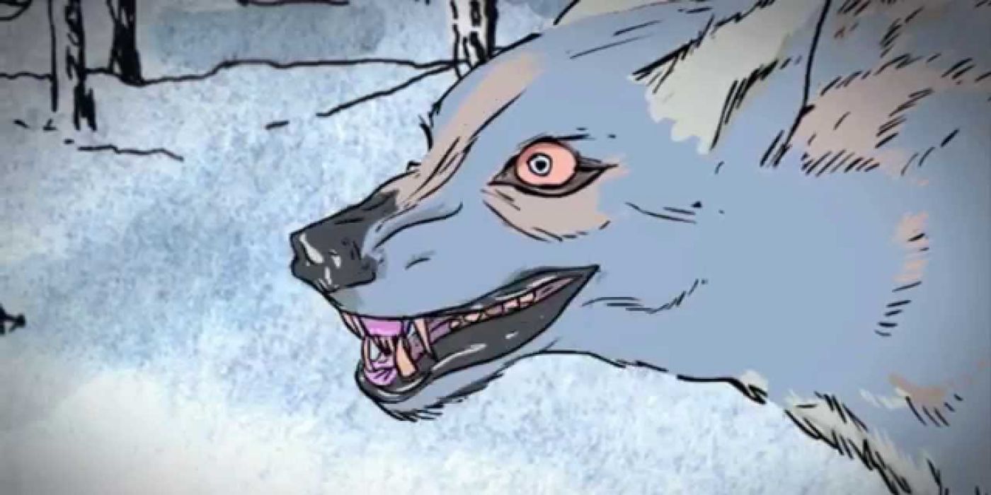 An animated wolf during a sketch from the MTV series 'Liquid Television'