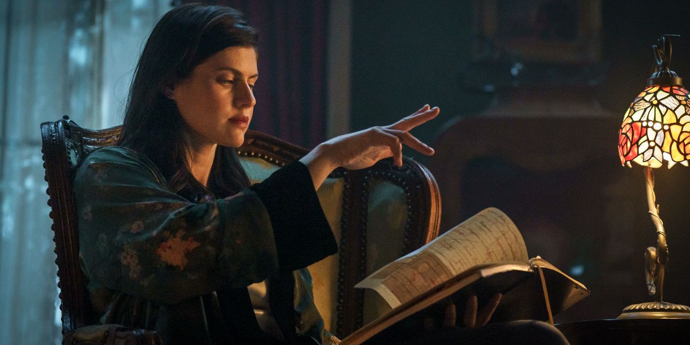 Alexandra Daddario's Rowan in Season 2 of 'Mayfair Witches' turns a book's pages with her mind.