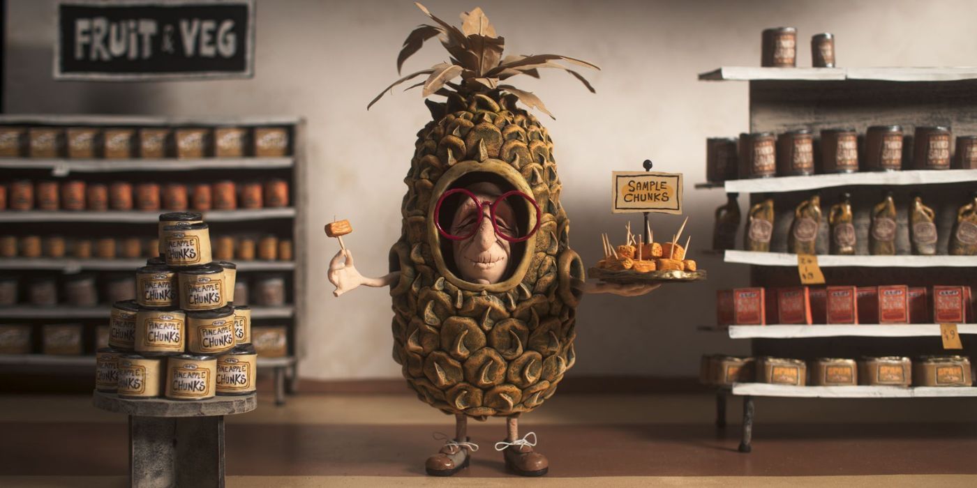 Pinky, voiced by Jackie Weaver, dressed as a pineapple in Memoir of a Snail.