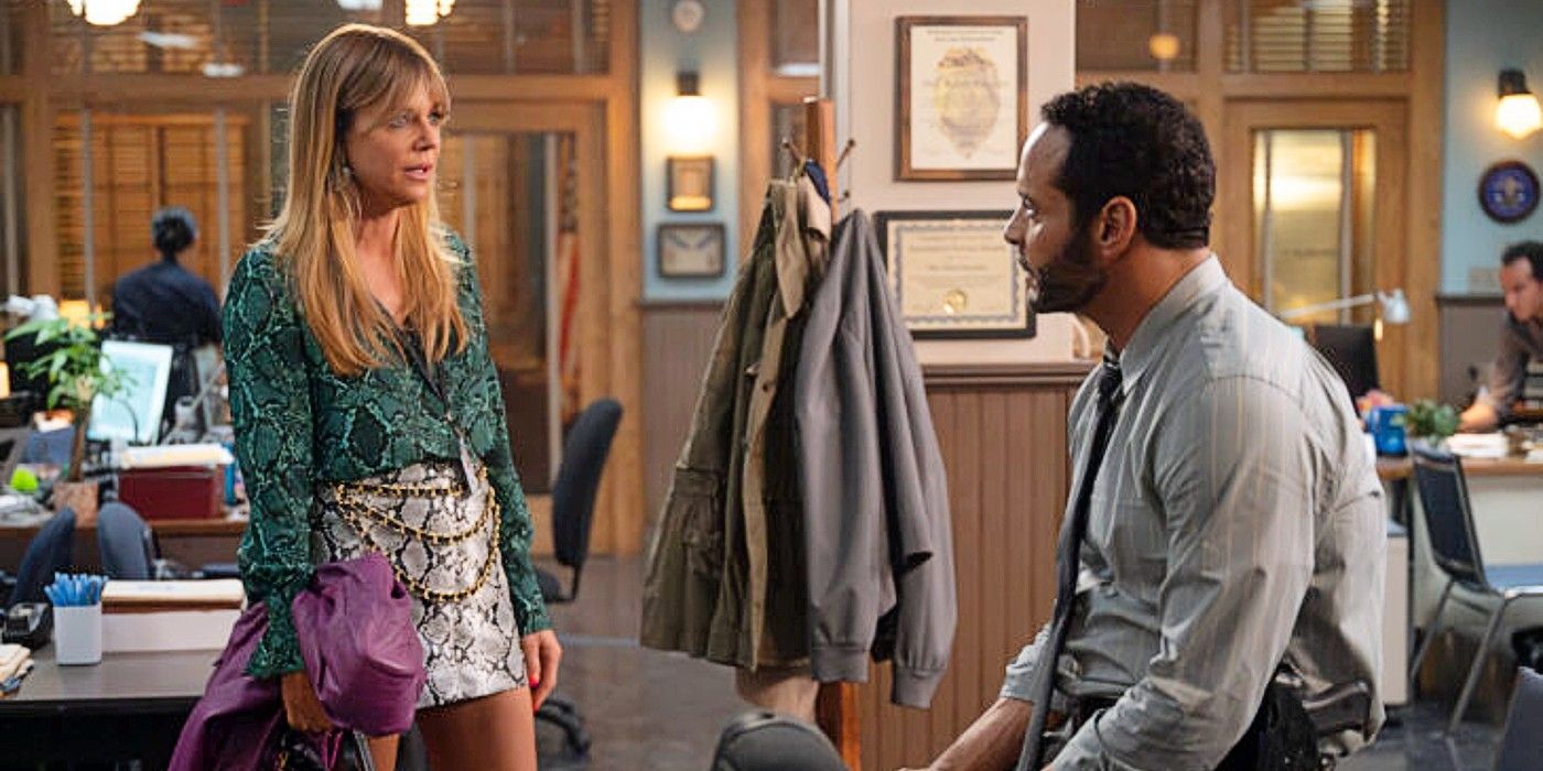 Morgan Gillory and Adam Karadec having a conversation at the LAPD in High Potential Episode 4