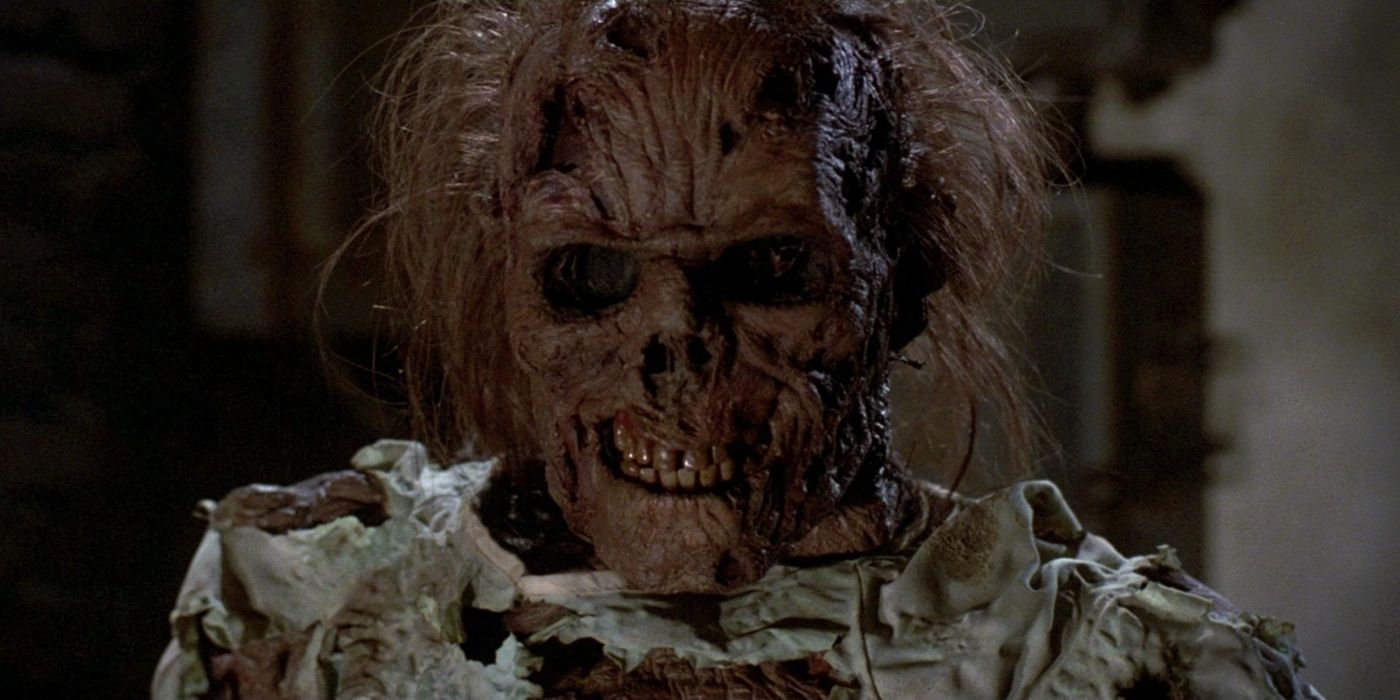 Image of a creepy looking zombie from Fred Dekker's 'Night of the Creeps.'