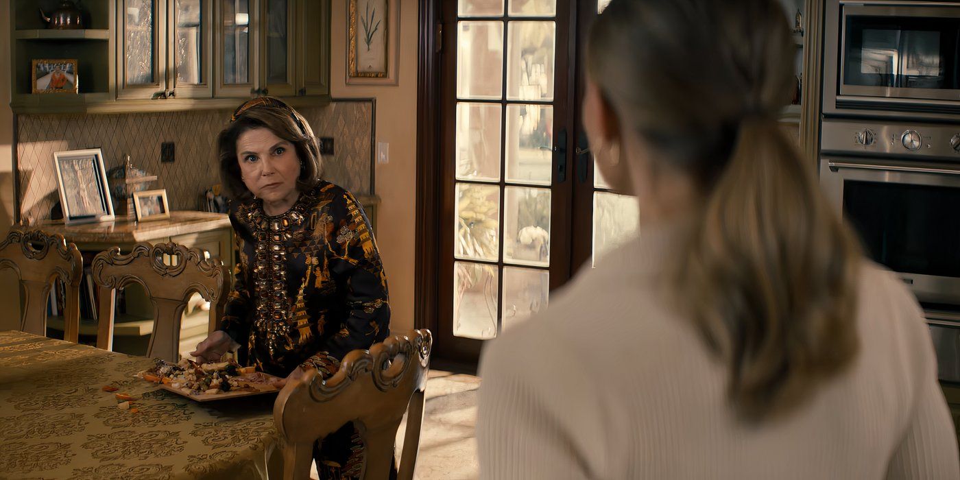 Bina (Tovah Feldshuh) gets caught eating the charcuterie prosciutto in 'Nobody Wants This'.