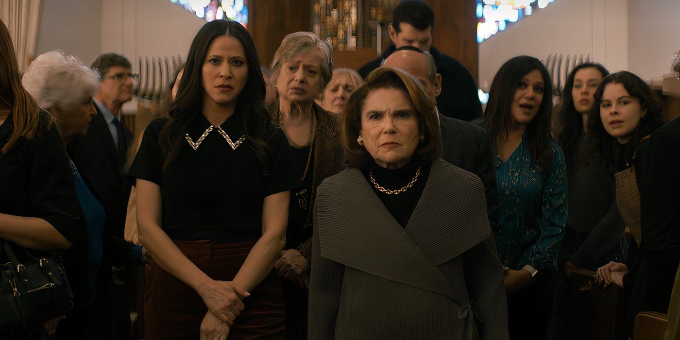 Esther (Jackie Tohn) and Bina (Tovah Feldshuh) look with disdain in 'Nobody Wants This'.