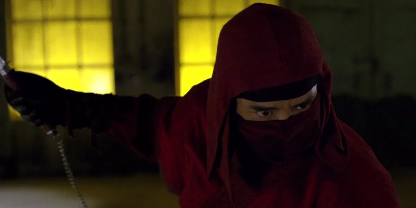 Nobu wearing his red ninja outfit in Daredevil Season 1