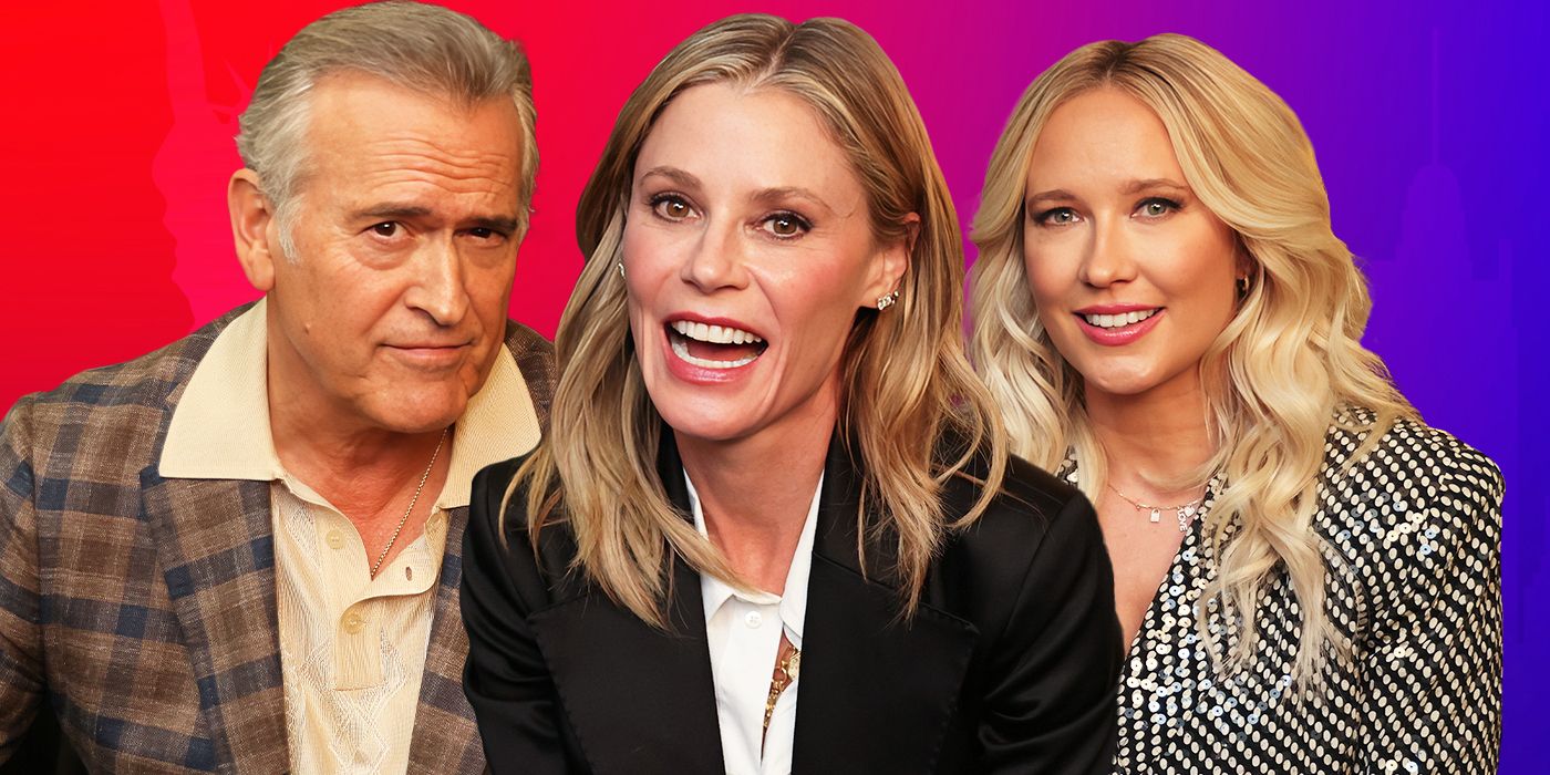 Custom image of Bruce Campbell, Julie Bowen, and Anna Camp for Hysteria! at NYCC 2024