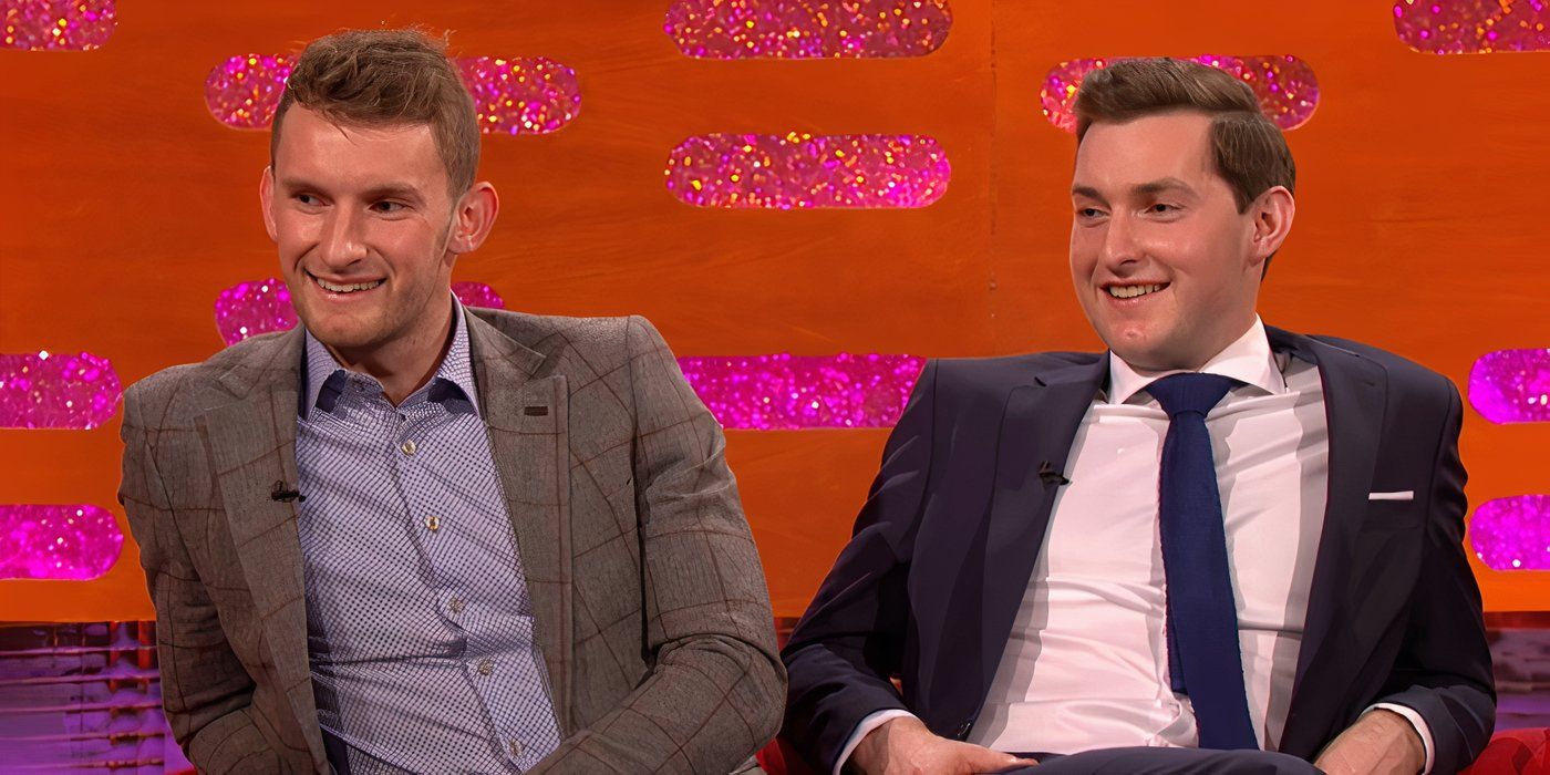 Gary and Paul O'Donovan smile on The Graham Norton Show.