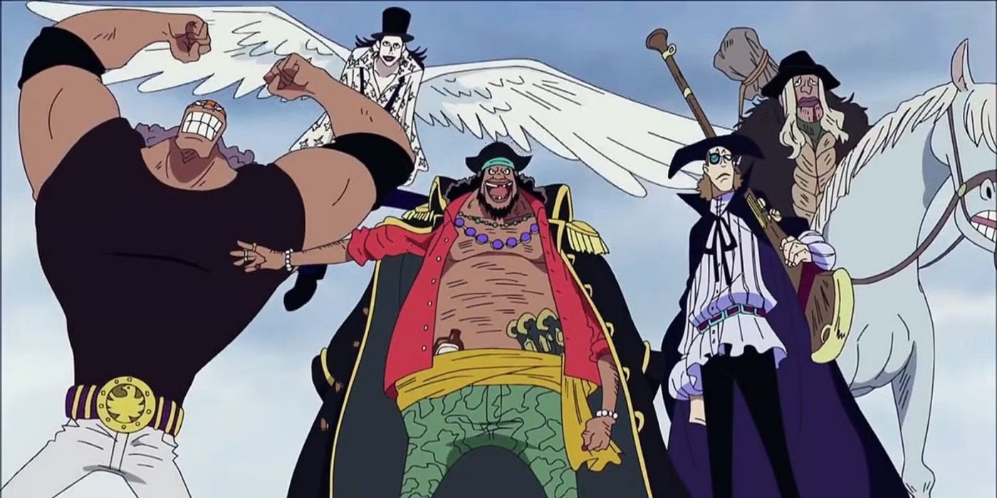 Blackbeard, Lafette, Burgess, Van Auger, and Doc Q from One Piece