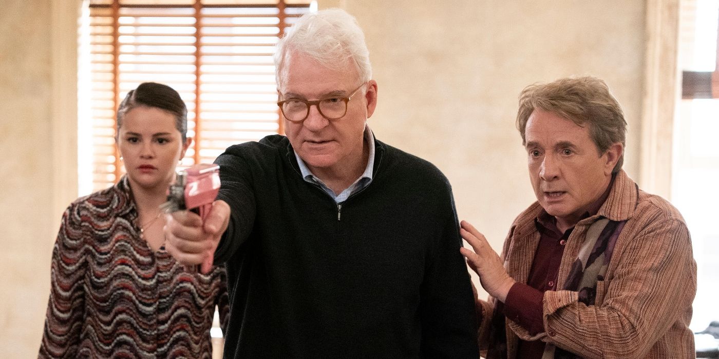 Selena Gomez, Martin Short, and Steve Martin in the Only Murders in the Building Season 4 finale