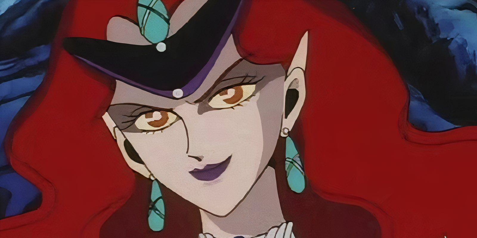 La Reina Beryl sonríe en Sailor Moon