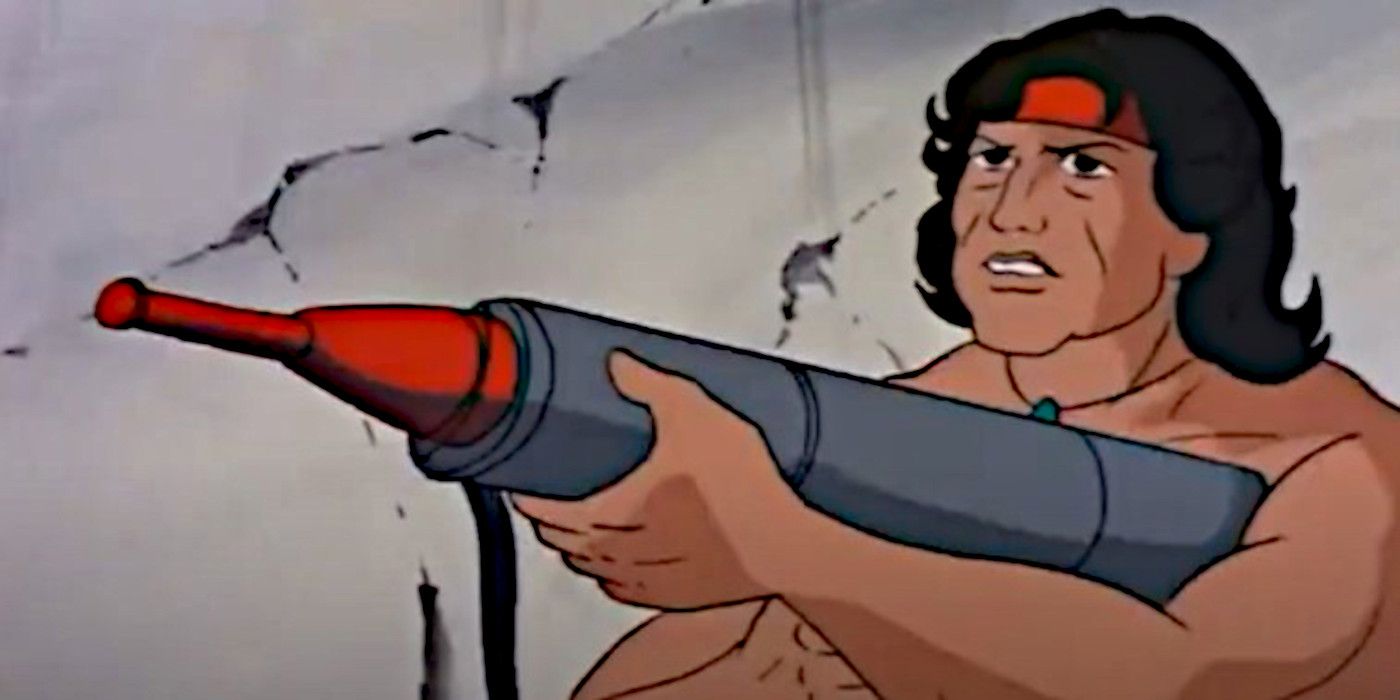 John Rambo holds a missile launcher in 'Rambo: The Force of Freedom.'