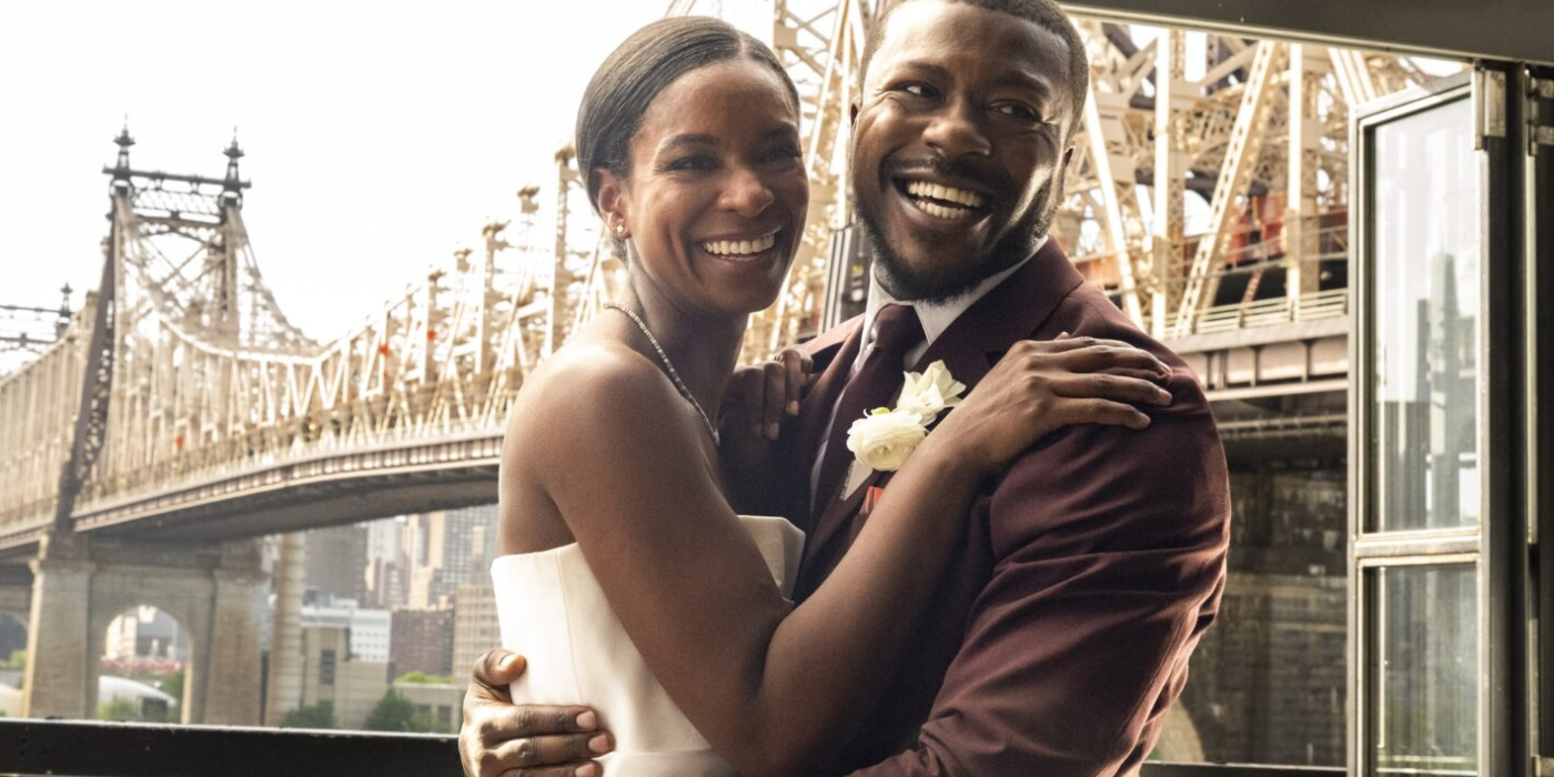 Ray played by Edwin Hodge and Cora played by Caroline Harris in FBI Most Wanted Season 5 at their wedding