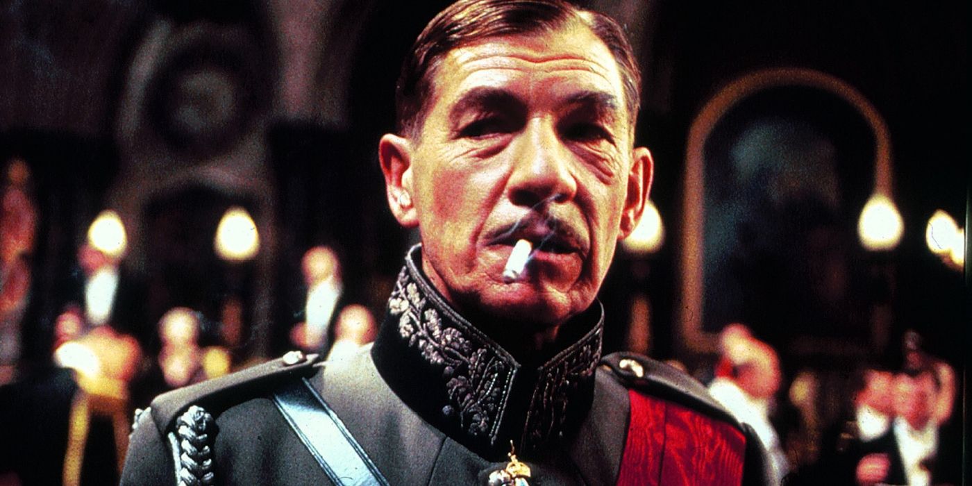 Ian McKellen smoking as Richard III in Richard III