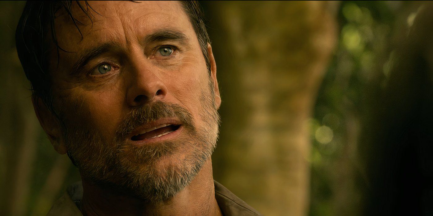 Charles Esten as Ward Cameron in the jungle in Outer Banks.