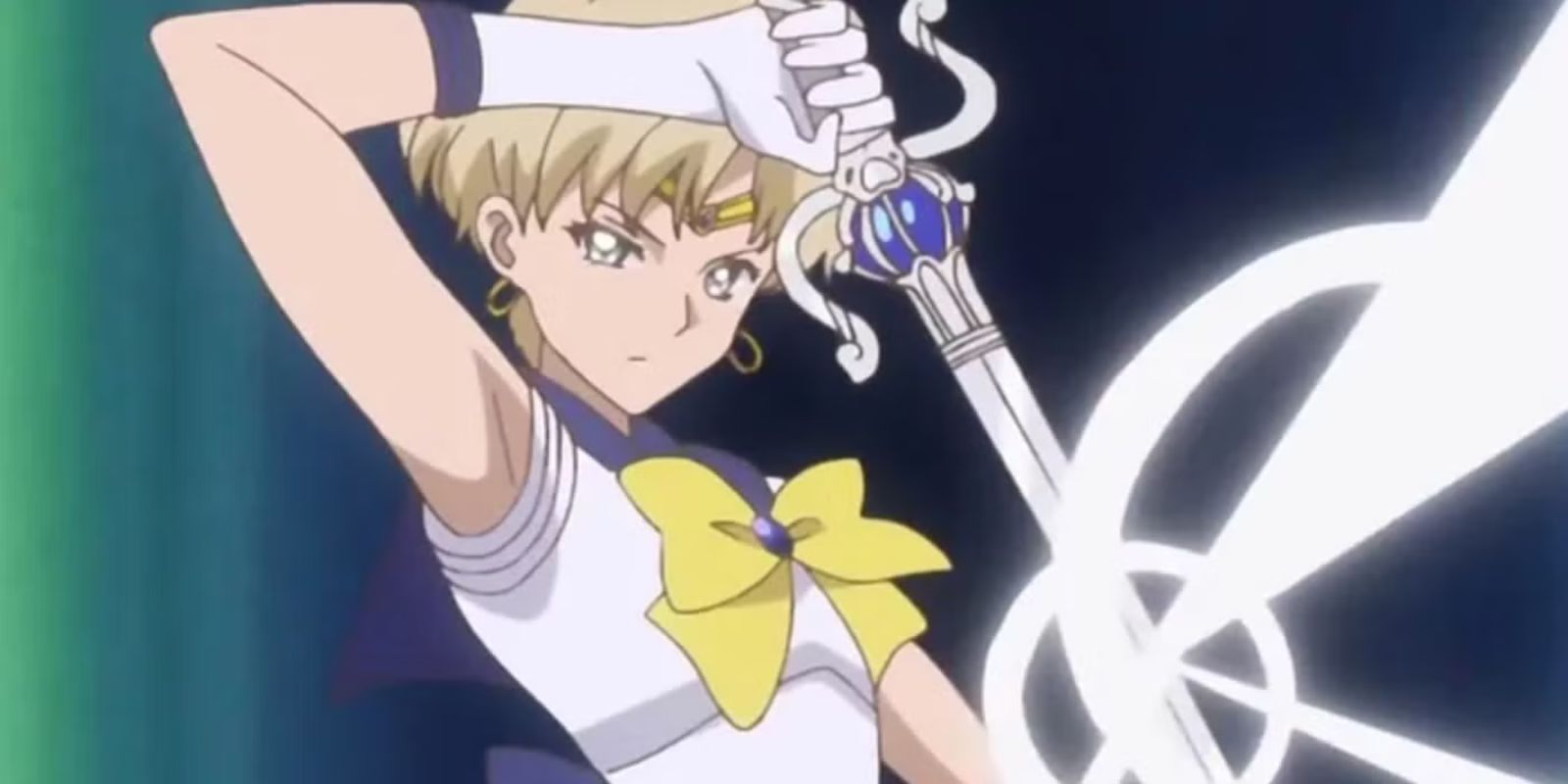 Sailor Uranus using an attack in Sailor Moon Crystal