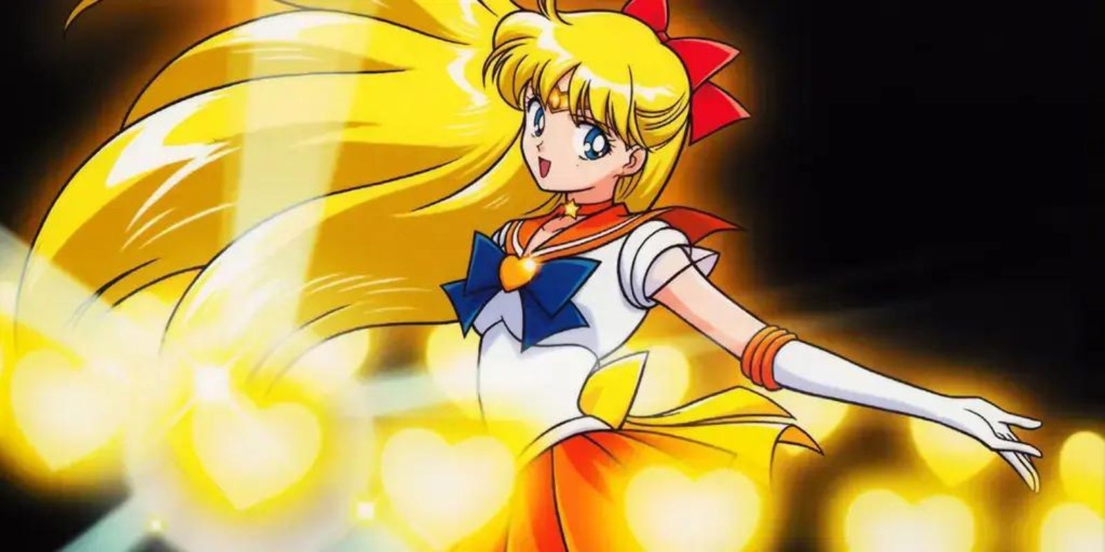 Sailor Venus throwing her Venus Love Chain in Sailor Moon