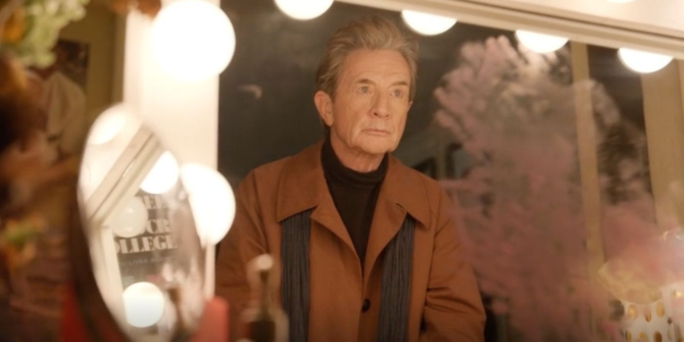 Oliver (Martin Short) stares at his reflection after he has tried to get rid of a clue in Season 3of Only Murders in the Building.