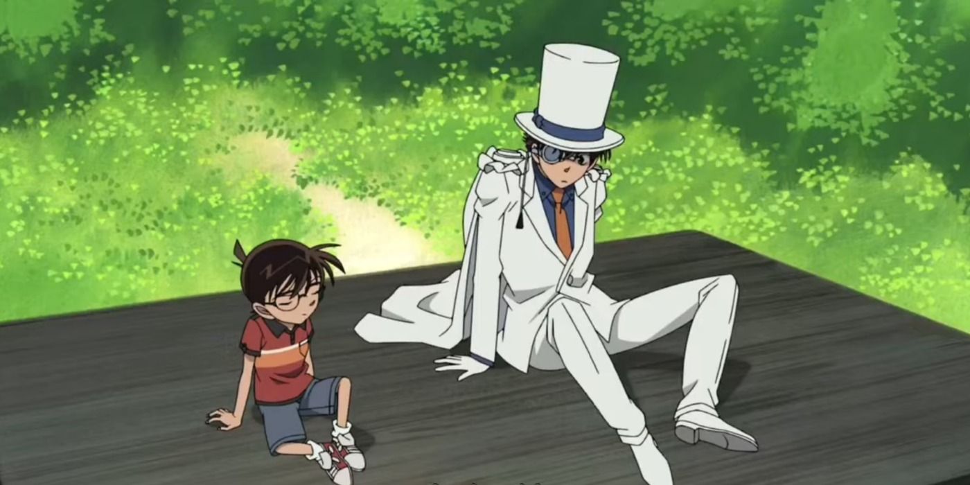 Conan asking Kaito Kid to disguise as Shinichi Kudo because they look alike in Detective Conan movie 14.