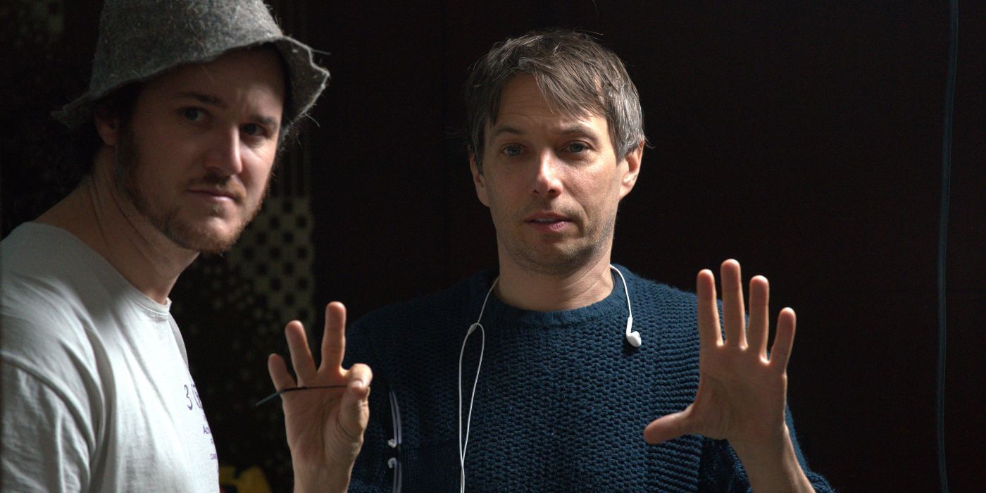 Sean Baker and Drew Daniels on the set of Anora.