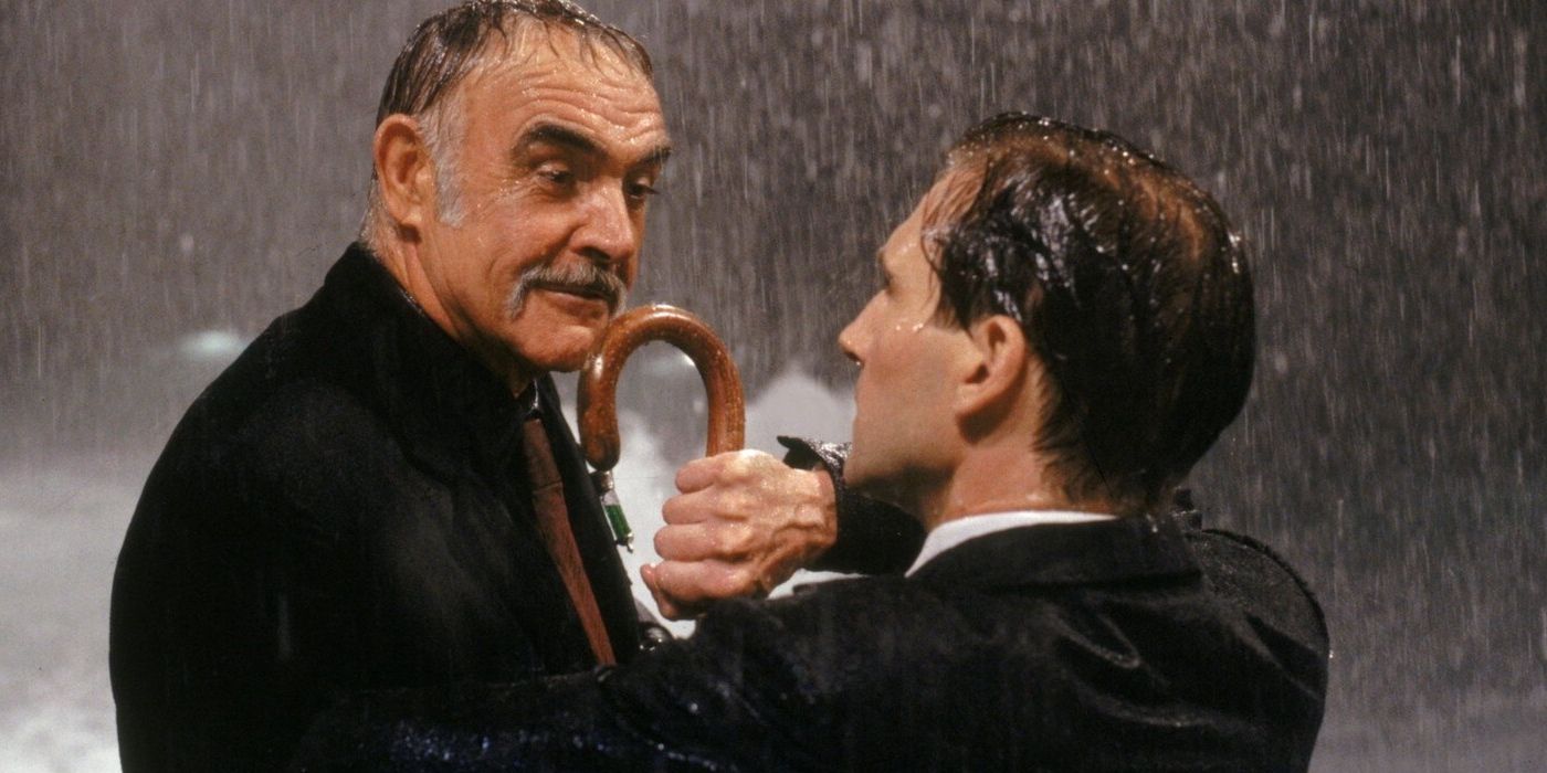 Ralph Fiennes and Sean Connery fighting in 'The Avengers' 1998