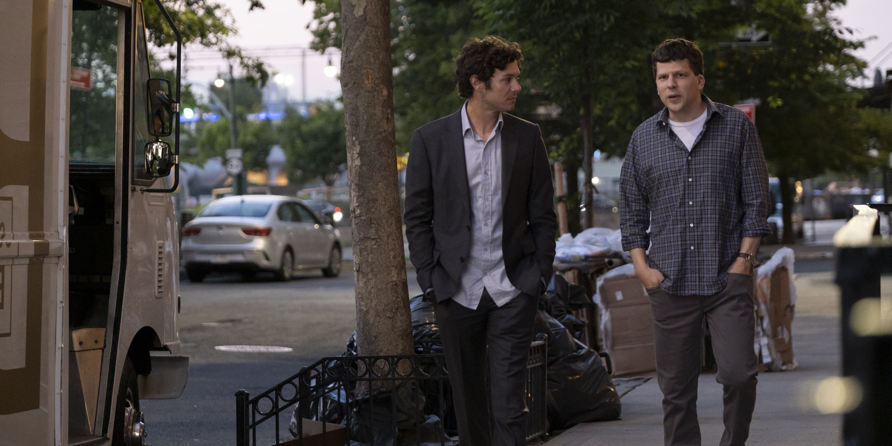 Adam Brody and Jesse Eisenberg in 'Fleishman is in Trouble.'