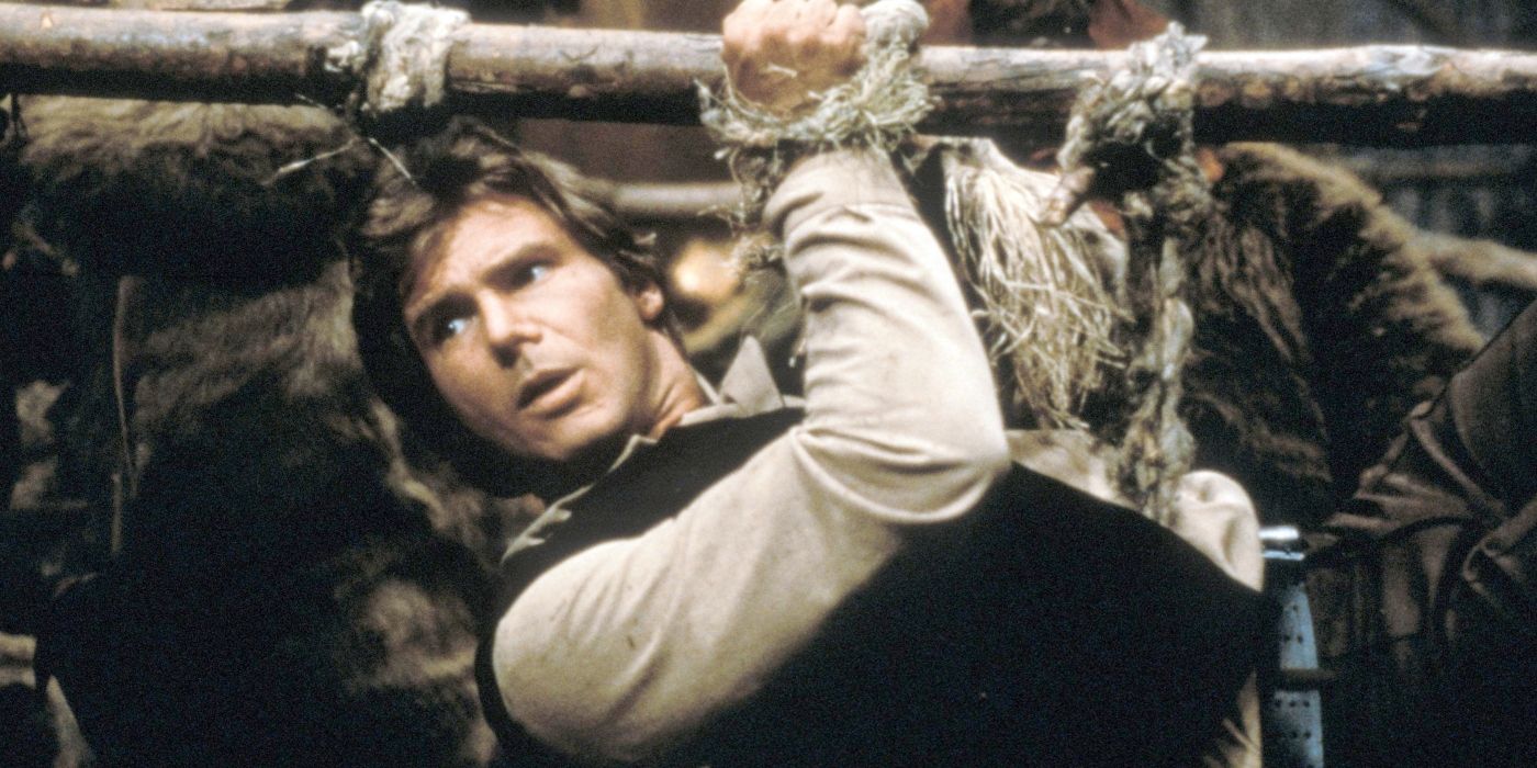 Harrison Ford's Han Solo tied up in Star Wars: Episode VI – Return of the Jedi
