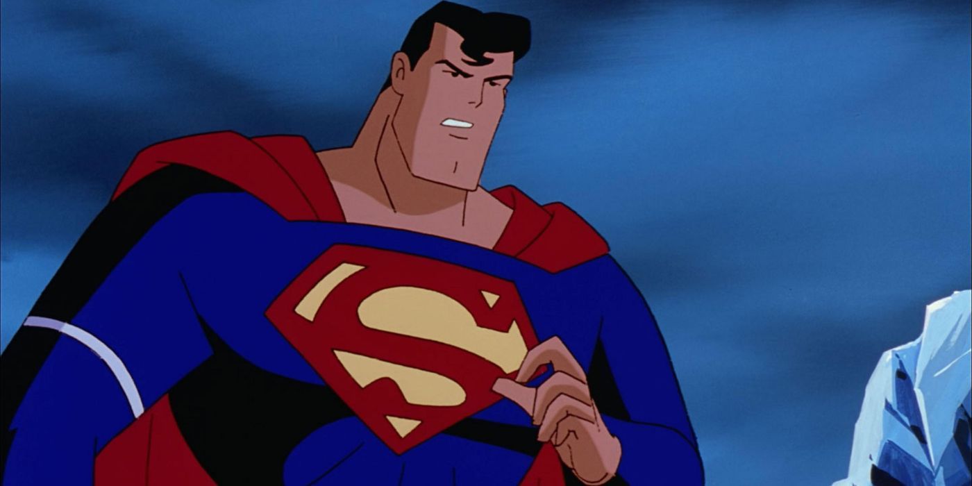 Superman as he appeared in Superman: The Animated Series