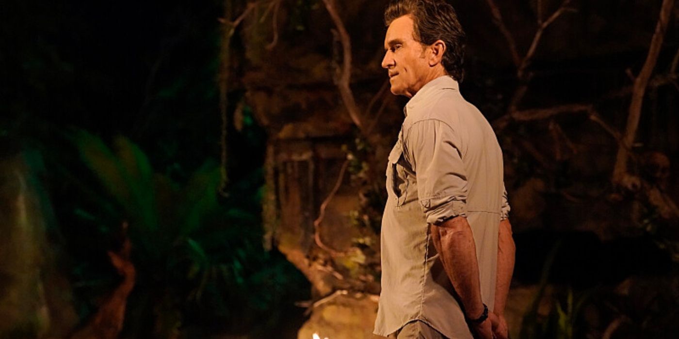 Host Jeff Probst stands at Tribal Council on 'Survivor 47.'