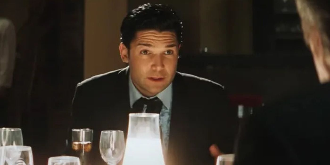 Norman Forrester (Corey Feldman) at a dinner table in The Birthday