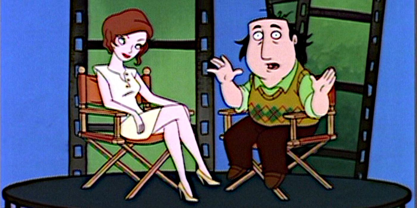 Jay interviews a beautiful actress on his show in, &lsquo;The Critic.'