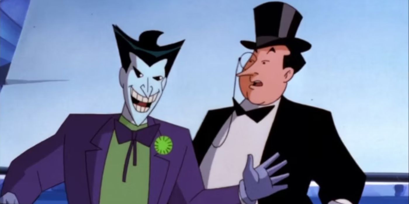 The Penguin greets Joker at the Iceberg Lounge in Batman: The Animated Series.