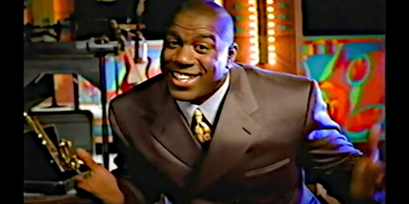 Host Magic Johnson leans into the camera and smiles in a promo for 'The Magic Hour.'