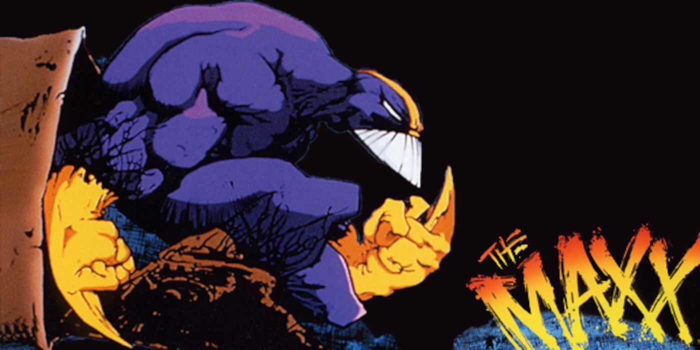 The Maxx is curled up in the darkness in 'The Maxx.'