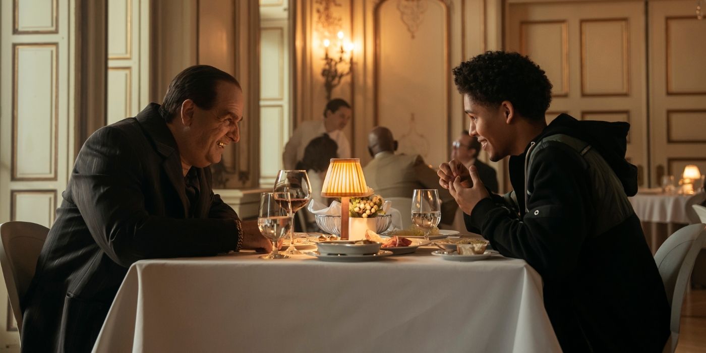 Colin Farrell and Rhenzy Feliz in The Penguin Episode 3