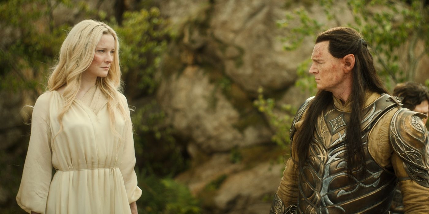 Morfydd Clark and Benjamin Walker in the Rings of Power Season 2 finale